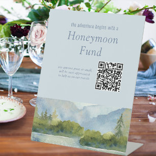 Signe De Table Mountain Lake Watercolor Mariage Honeymoon Fund