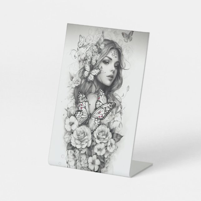 Signe De Table Mujer con flores (Recto)