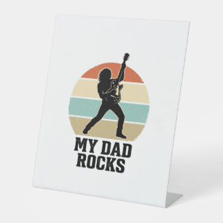 Signe De Table My Dad Rocks Vintage Guitar Sunset Shirt Design_1
