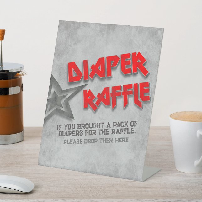 Signe De Table Né à Rock - Raffle de couches (Créateur téléchargé)