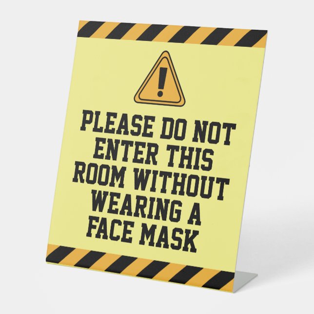 Signe De Table Ne pas entrer sans masque (Recto)