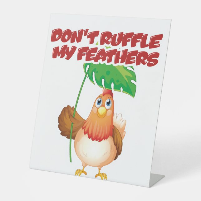 Signe De Table Ne pas frotter mes plumes (Recto)