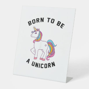 Signe De Table Né pour être une licorne T-shirt_ Vintage jolie
