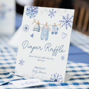 Signe De Table Neige dans l'amour hiver baby shower tombole de co