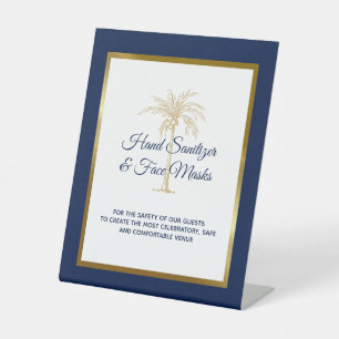 Signe De Table Nettoyage de mariage au palmier doré de la marine