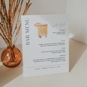 Signe De Table NEVE Mariage Bar Menu, Signature Boire