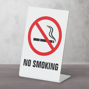 Signe De Table No smoking cigarettes forbidden pedestal sign