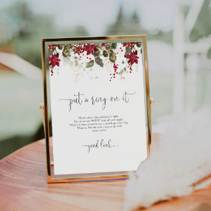 Signe De Table Noël Rouge Poinsettia Poser Une Bague Sur Le Panne