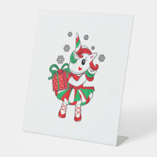 Signe De Table Noël Unicorne Fun Girls Kids Snowflake Holiday