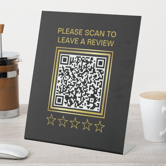 Signe De Table Noir 5 étoile Avis professionnel QR Code (In SItu)