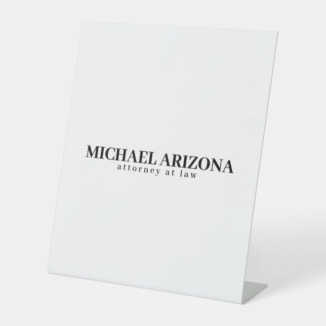 Signe De Table Noir & Blanc Minimaliste Simple Plaque (Recto)