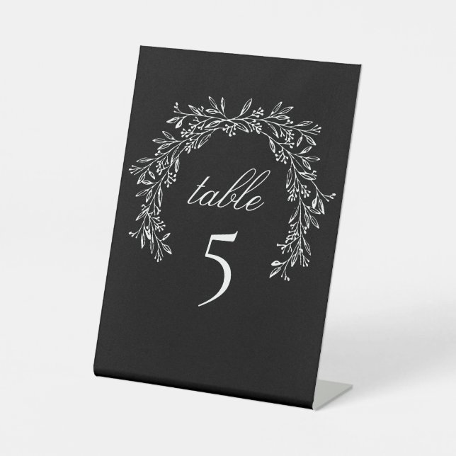 Signe De Table Noir Luxe Classic Botanique Crest Table (Recto)