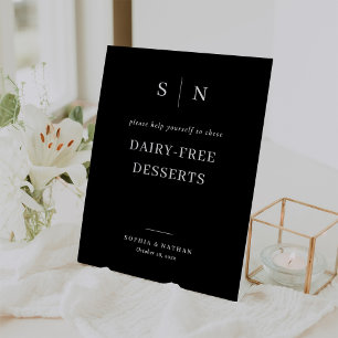 Signe De Table Noir minimal et chic Desserts sans produits lait