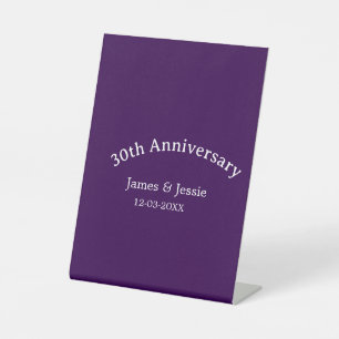 Signe De Table nom de date d'anniversaire de mariage 30 ans simpl