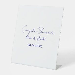 Signe De Table nom de date de douche de couple violet tendance si