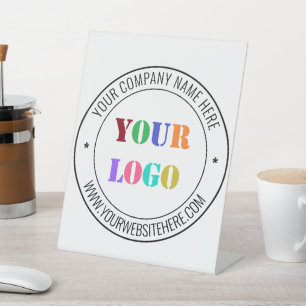 Signe De Table Nom du logo de l'entreprise personnalisé Info text