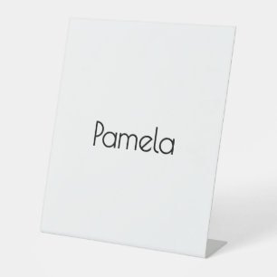 Signe De Table Nom moderne minimaliste noir et blanc professionne