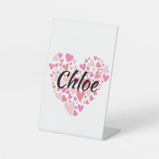 Signe De Table Nom personnel avec coeur