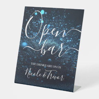 Signe De Table Noms personnalisés Bar Ouvert Mariage Poussière Bo