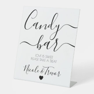 Signe De Table Noms personnalisés Blanc Calligraphie Barre de bon