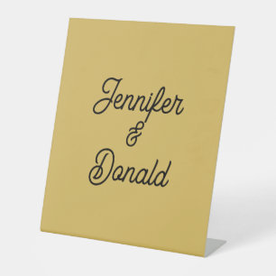 Signe De Table Noms personnels tendance calligraphie couleur or s