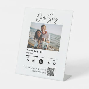 Signe De Table Notre Cantique Mariage Réception Scan QR Code Tabl