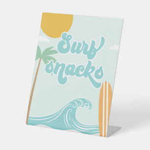 Signe De Table Nourriture d'anniversaire de plage Surf Snacks Sur