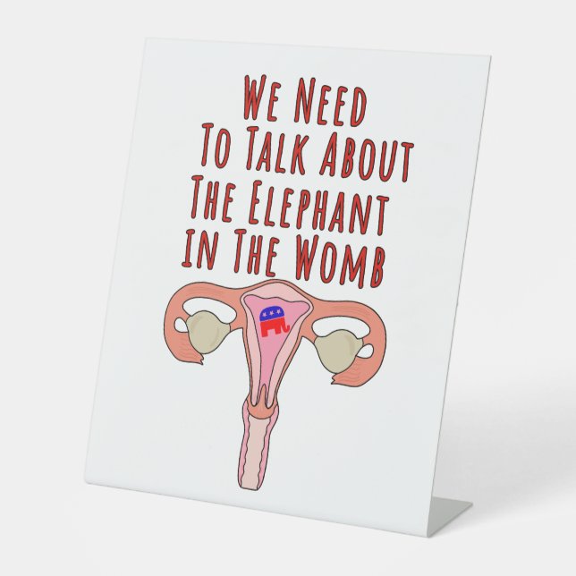 Signe De Table Nous devons parler de l'éléphant dans le ventre (Recto)