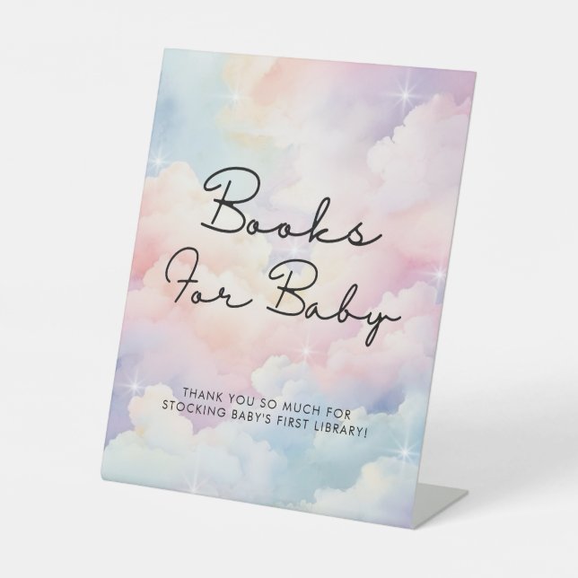 Signe De Table Nous sommes sur le nuage 9 premier Baby shower de  (Recto)