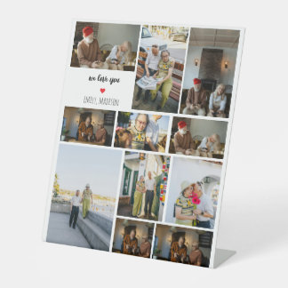Signe De Table Nous vous aimons Collage de photos de famille pers