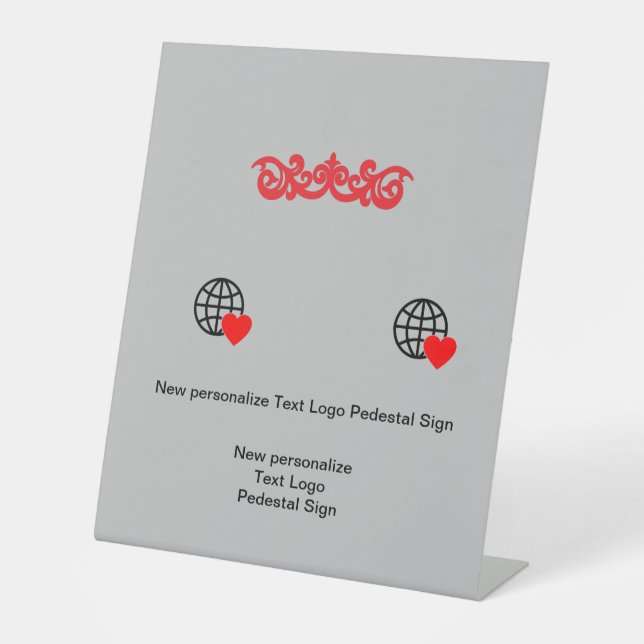 Signe De Table Nouvelle personnalisation Logo Texte Signal Pedest (Recto)