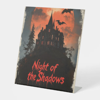 Signe De Table Nuit de l'ombre - Rétro Haunted House Design