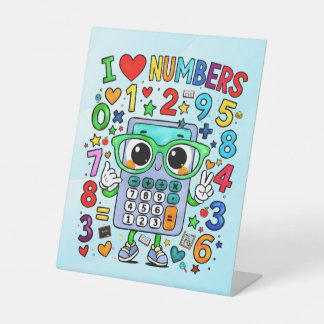 Signe De Table Number Day I Love Numbers Pedestal Sign for School