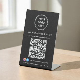 Signe De Table Numérisation du logo de l'entreprise Me code QR su