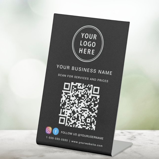 Signe De Table Numérisation du logo de l'entreprise Me code QR su (Créateur téléchargé)