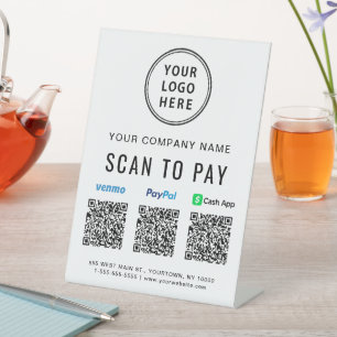 Signe De Table Numérisation du logo vers Paypal Venmo CashApp QR