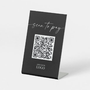 Signe De Table Numérisation moderne pour payer QR Code Signal Ped