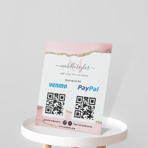 Signe De Table Numérisation moderne pour payer Venmo PayPal QR co
