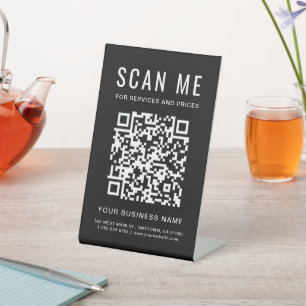 Signe De Table Numériser mon code QR noir