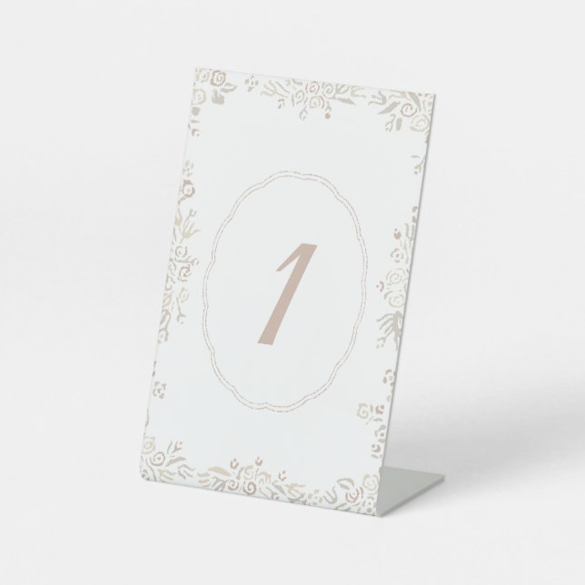 Signe De Table Numéro de la table de fleurs Signal piédestal (Recto)