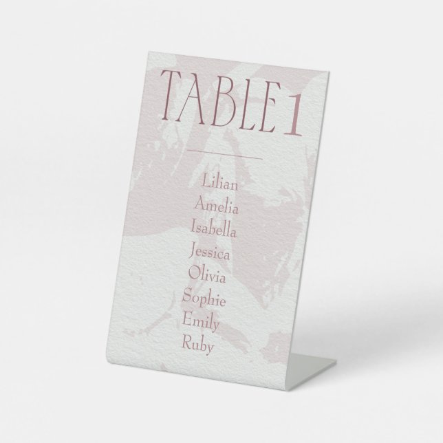 Signe De Table Numéro de table de Fête des mariées rose vif (Recto)