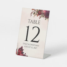 Numéro de table de mariage automnal botanique de B