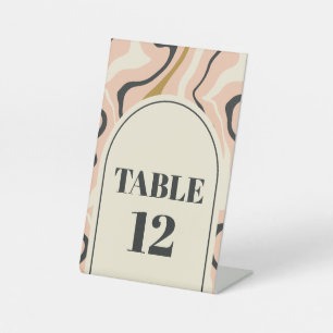 Signe De Table Numéro de table de mariage rose noir à arc en spir