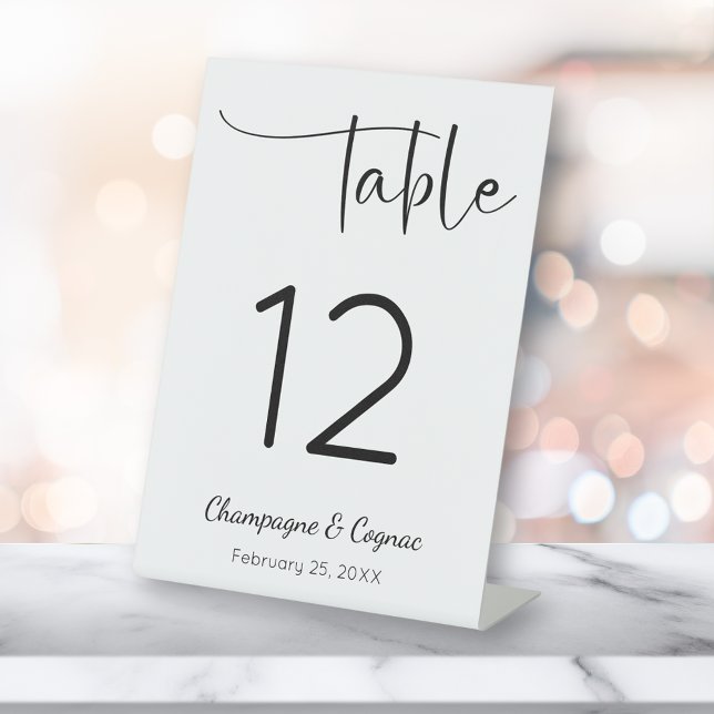 Signe De Table Numéro de table de Wedding shower de script modern (Créateur téléchargé)