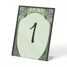 Numéro de table en verre coloré