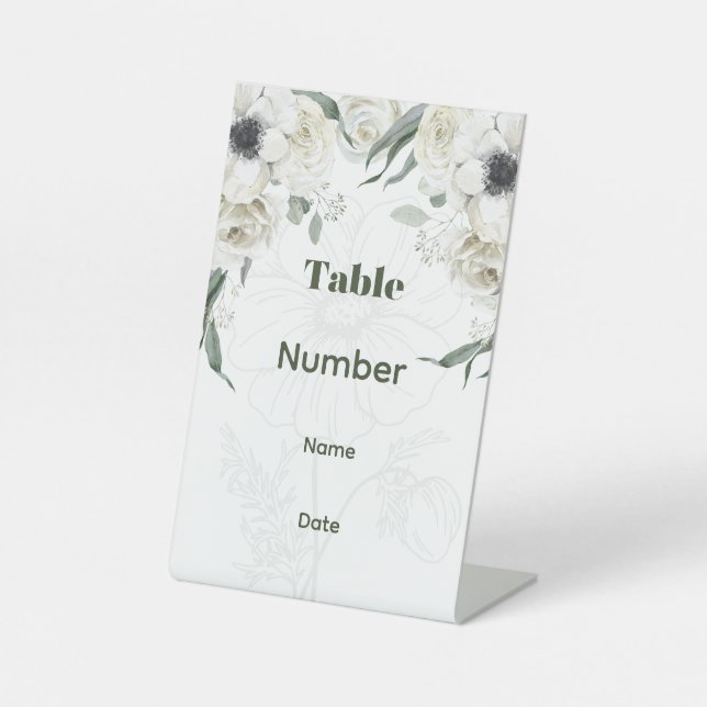 Signe De Table Numéro de table mariage (Recto)