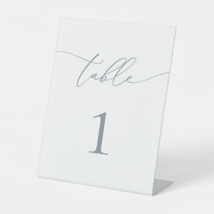 Signe De Table Numéro de table minimaliste en gris bleu foncé