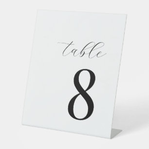 Signe De Table Numéro de table moderne minimaliste noir et blanc