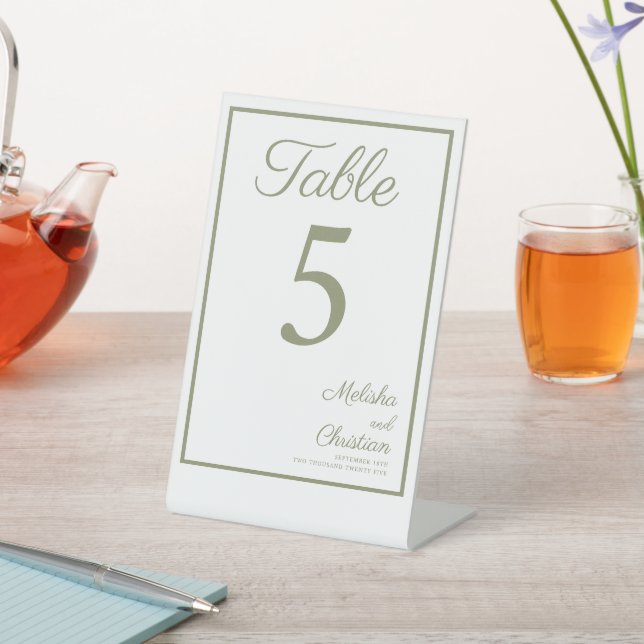 Signe De Table Numéro de tableau de piédestal pour un mariage mod (In SItu)