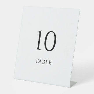Signe De Table Numéros de table de mariage minimalistes